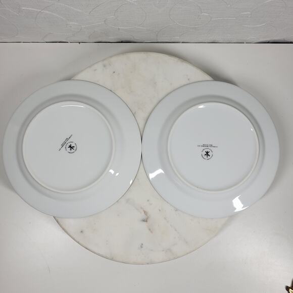 Williams Sonoma Open Kitchen Salad Plate 9" Gold Trim Porcelain 2-Pc Dinnerware - Picture 4 of 15